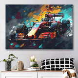 Formula 1 Racing Car Painting Wall Art Canvas Prints Wall Art, Home Living Room Decor, Large Canvas