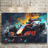 Formula 1 Racing Car Painting Wall Art Canvas Prints Wall Art, Home Living Room Decor, Large Canvas