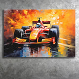 Formula One Oil Painting Art Grand Prix Colorful Canvas Prints Wall Art, Painting Art Home Decor