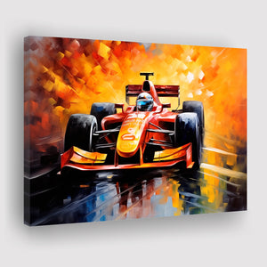 Formula One Oil Painting Art Grand Prix Colorful Canvas Prints Wall Art, Painting Art Home Decor