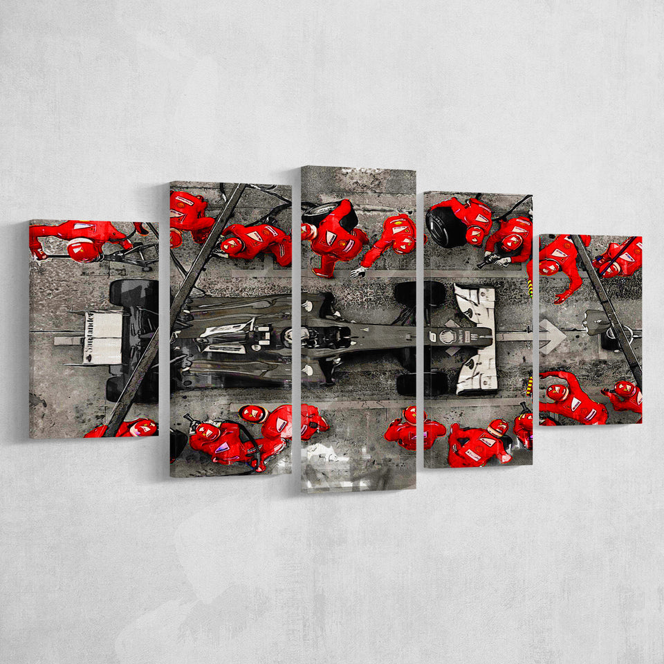 Formula One Formula 1 5 Pieces Canvas Prints Wall Art Decor - Painting Canvas, Mixed Canvas, Multi Panels