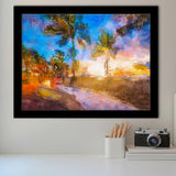 Fort Lauderdale Beach Florida Usa Dawn City Art Watercolor Framed Art Prints Wall Art Decor,Framed Picture