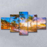 Fort Lauderdale Beach Florida Usa Dawn 5 Pieces Mixed Canvas Prints Wall Art Home Decor