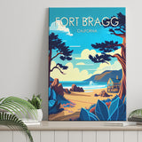 Fort Bragg California Retro Art Print ,City Art Print, Large Canvas, Canvas Print Wall Art Home Decor