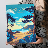 Fort Bragg California Retro Art Print ,City Art Print, Large Canvas, Canvas Print Wall Art Home Decor