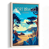 Fort Bragg California Retro Art Print, Large Canvas, Framed Canvas Print Wall Art Home Decor, Floating Frame