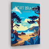 Fort Bragg California Retro Art Print ,City Art Print, Large Canvas, Canvas Print Wall Art Home Decor
