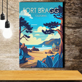 Fort Bragg California Retro Art Print ,City Art Print, Large Canvas, Canvas Print Wall Art Home Decor