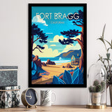 Fort Bragg California Retro Art Print, City Art Print, Framed Art Print Wall Art Home Decor, Framed Picture