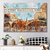 Fort Worth Stockyards Canvas Prints Wall Art Decor - Painting Canvas, Art Print, Home Decor, Ready to Hang
