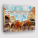 Fort Worth Stockyards Canvas Prints Wall Art Decor - Painting Canvas, Art Print, Home Decor, Ready to Hang