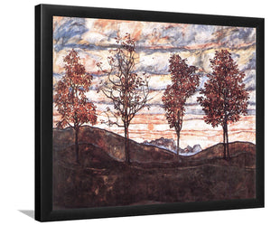 Four Trees By Egon Schiele-Art Print,Canvas Art,Frame Art,Plexiglass Cover