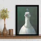 Fowl With Pearls, Animal Print, Framed Canvas Prints Wall Art Home Decor,Floating Frame, Ready to Hang