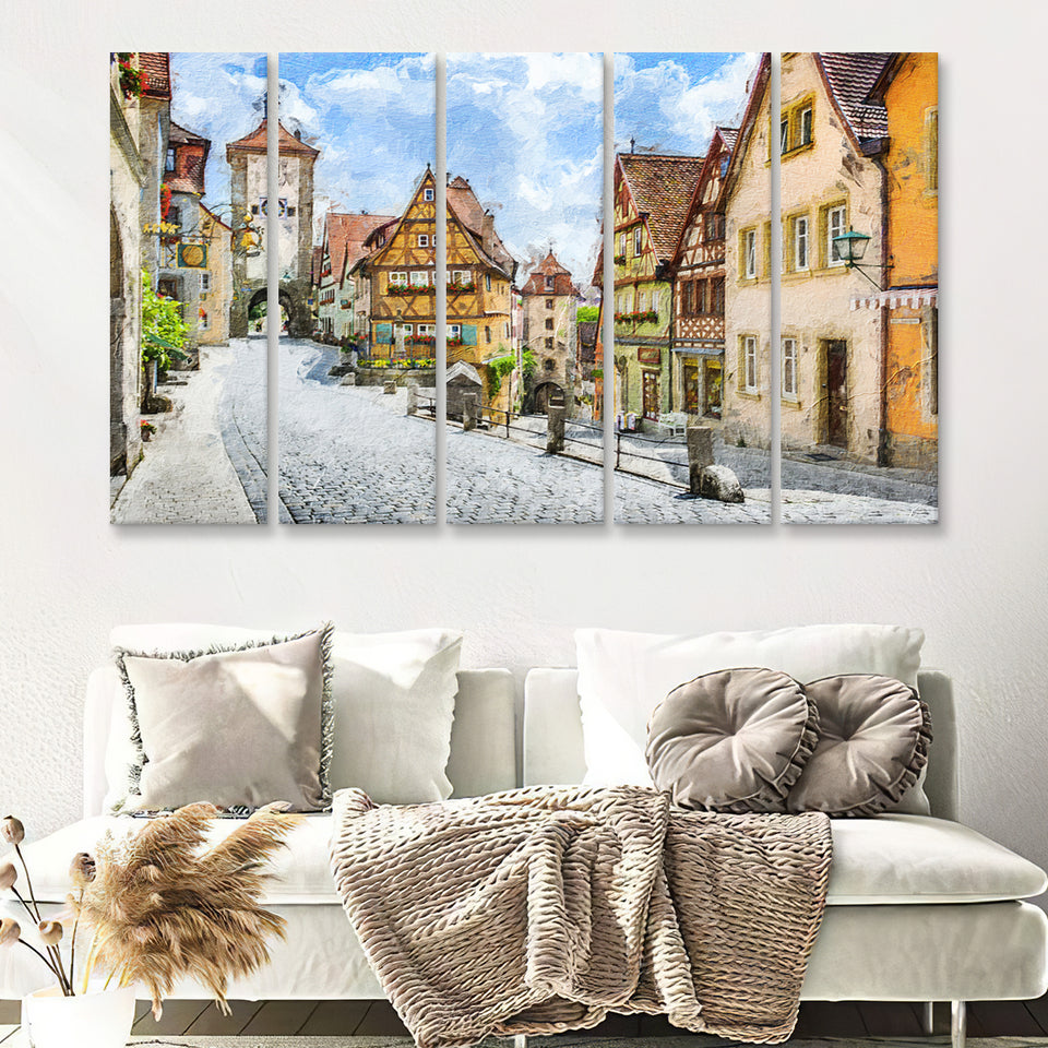 Franconia Germany 5 Piece B Canvas Prints Wall Art Decor - Painting Canvas, Multi Panels
