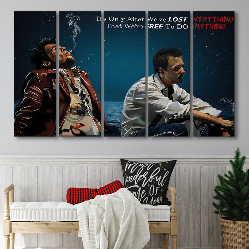 Free To Do Anything, Motivation Quote, Multi Panels, 5 Pieces B, Canvas Prints Wall Art Home Decor,X Large Canvas