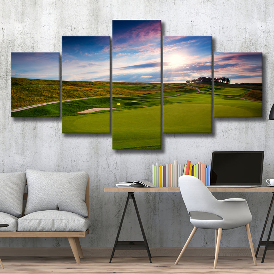 French Lick Resort Best Golf Resorts Courses, Golf Art Print, 5 Panels Canvas Prints Wall Art Decor
