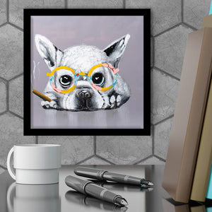 Wall Art Print | Frenchie With Cigar - Animal Art, Framed Prints, Art Prints