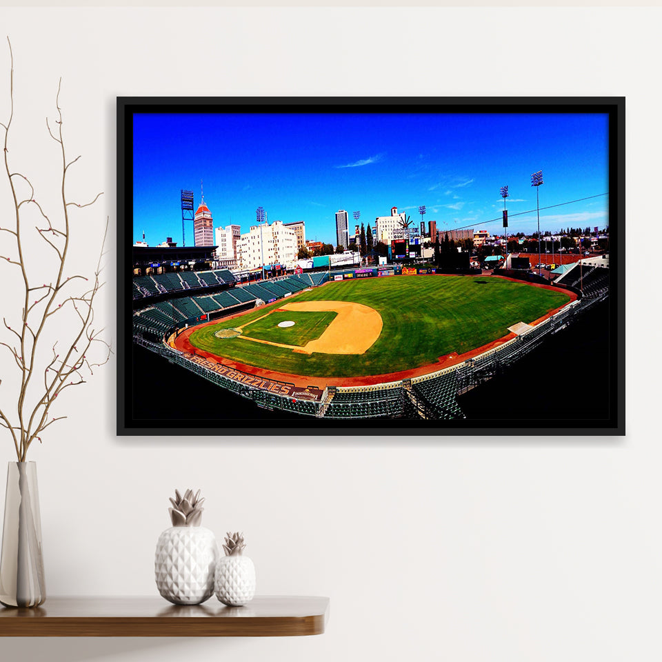 Fresno Grizzlies Wall Art Chukchansi Park Stadium Framed Canvas Prints Baseball,Sport Stadium Art Prints, Fan Gift