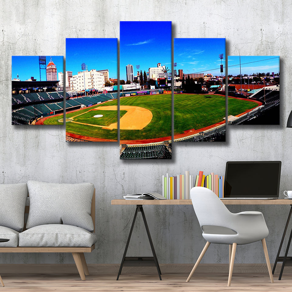 Fresno Grizzlies Wall Art Chukchansi Park Stadium Canvas Prints Baseball,Multi Panels,Sport Stadium Art Prints, Fan Gift