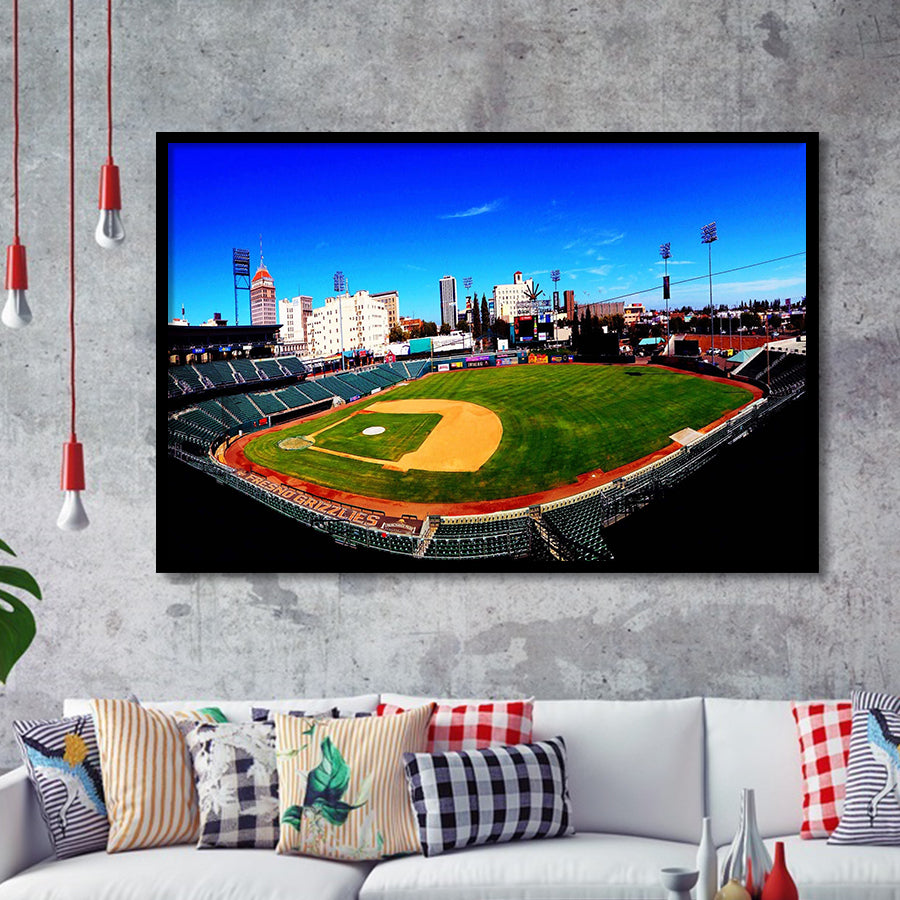 Fresno Grizzlies Wall Art Chukchansi Park Stadium Art Prints Baseball,Sport Stadium Art Prints, Fan Gift, Wall Decor