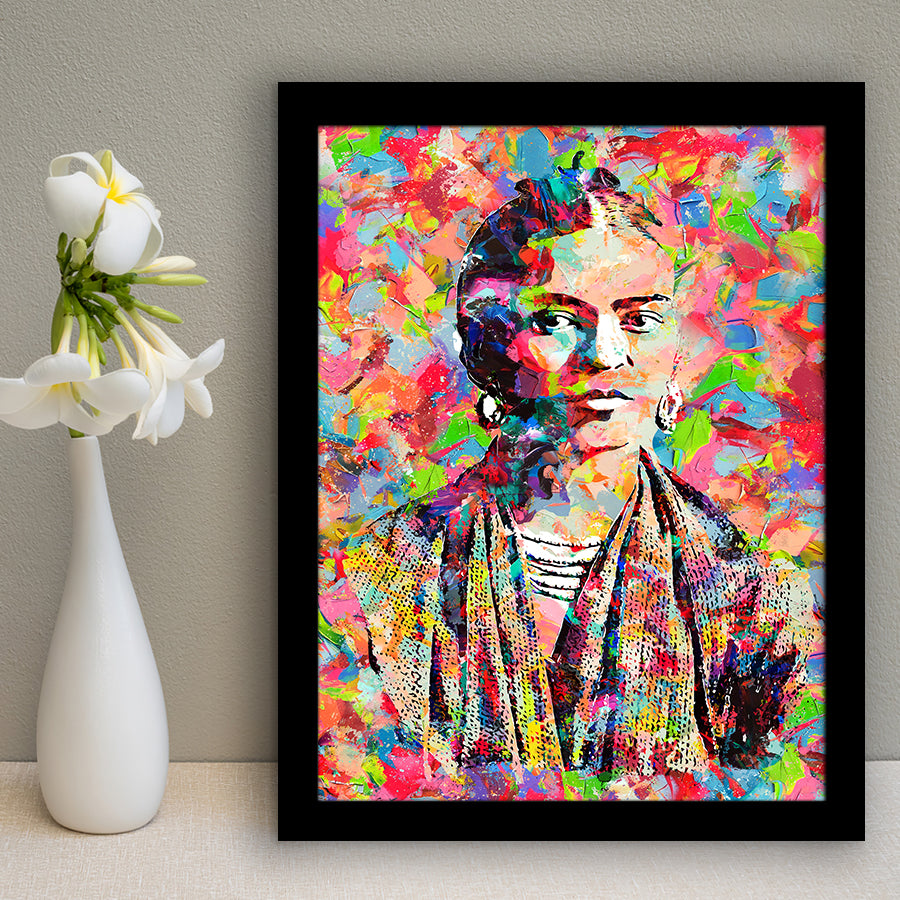 Frida Kahlo Portrait Abstract Colorful Framed Art Prints Wall Decor - Art Prints, Framed Picture,For Sale, Ready to hang