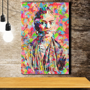 Frida Kahlo Portrait Abstract Colorful Canvas Prints Wall Art Home Decor - Painting Canvas,Art Prints, Ready to hang