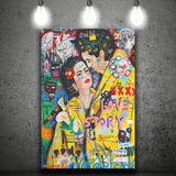 Frida And Diego Grafiti Street Art Banksy Style, Canvas Prints Wall Art Home Decor, Ready to Hang