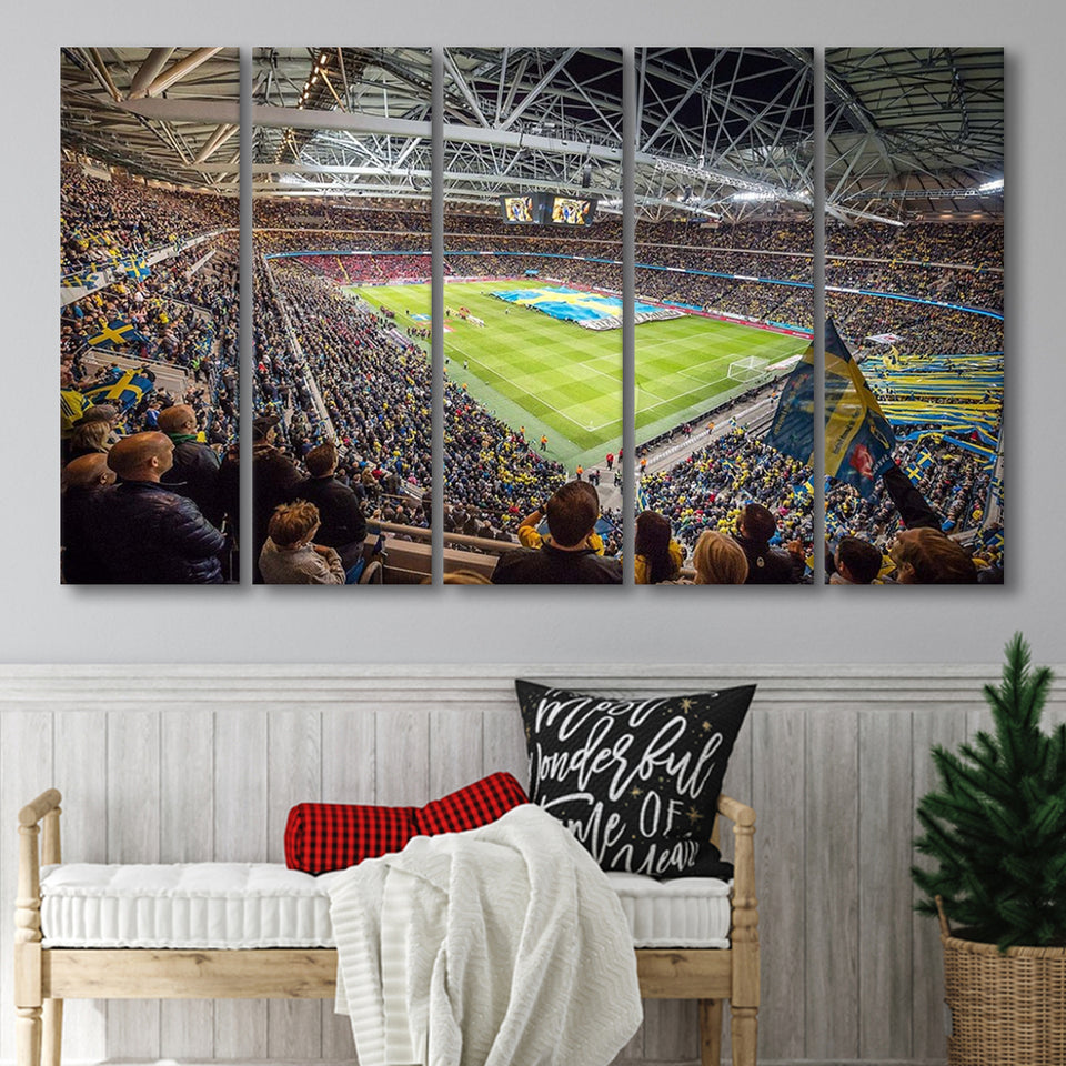 Friends Arena, Stadium Canvas, Sport Art, Gift for him, Multi Panels B, Canvas Prints Wall Art Decor