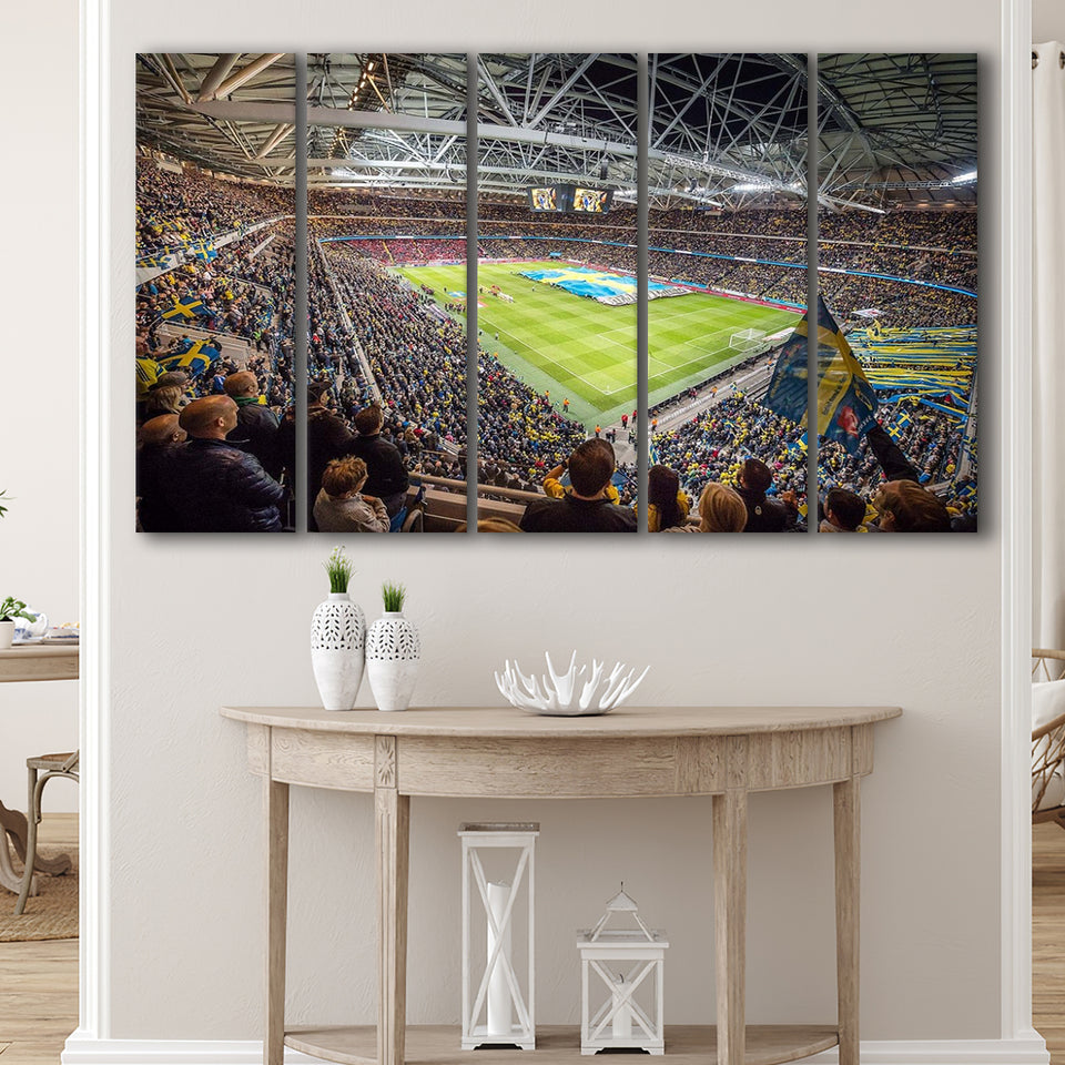 Friends Arena, Stadium Canvas, Sport Art, Gift for him, Multi Panels B, Canvas Prints Wall Art Decor