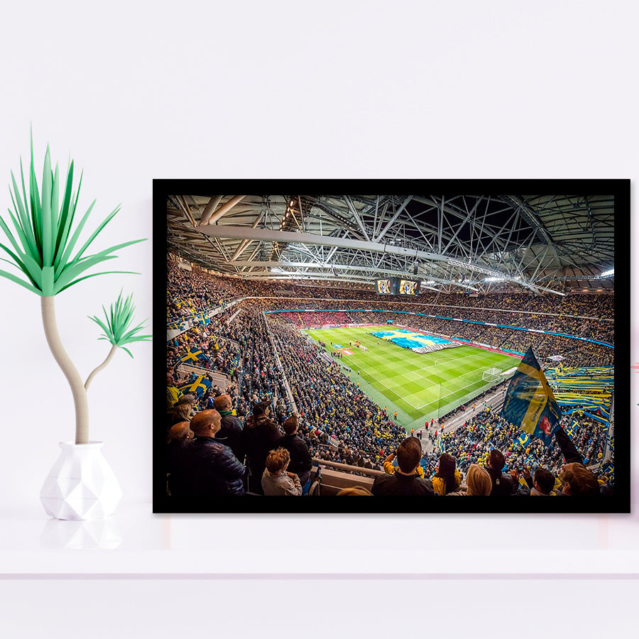 Friends Arena, Stadium Canvas, Sport Art, Gift for him, Framed Art Prints Wall Art Decor, Framed Picture