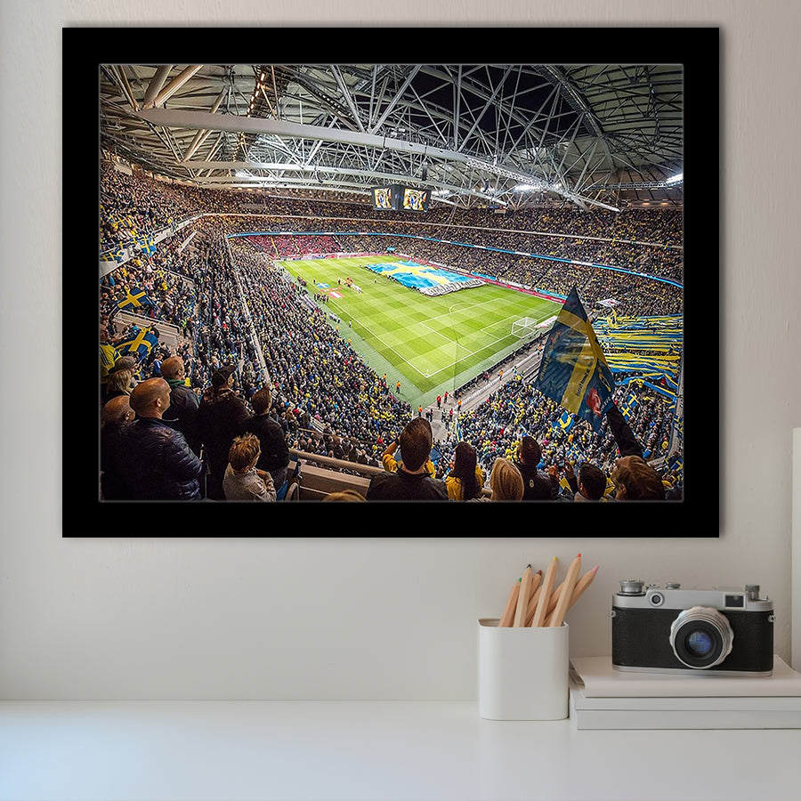 Friends Arena, Stadium Canvas, Sport Art, Gift for him, Framed Art Prints Wall Art Decor, Framed Picture
