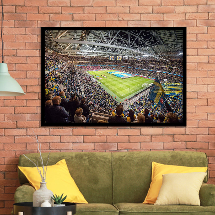Friends Arena, Stadium Canvas, Sport Art, Gift for him, Framed Art Prints Wall Art Decor, Framed Picture