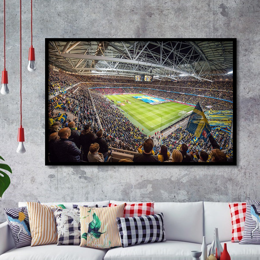 Friends Arena, Stadium Canvas, Sport Art, Gift for him, Framed Art Prints Wall Art Decor, Framed Picture