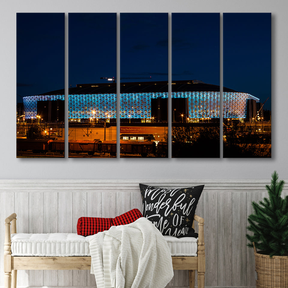 Friends Arena in Stockholm, Stadium Canvas, Sport Art, Gift for him, Multi Panels B, Canvas Prints Wall Art Decor