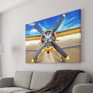 Front Old Airplane Canvas Wall Art - Canvas Prints, Prints for Sale, Canvas Painting, Canvas On Sale