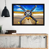 Front Old Airplane Framed Canvas Wall Art - Framed Prints, Canvas Prints, Prints for Sale, Canvas Painting