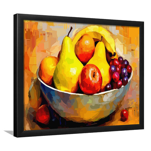 Fruit Bowl Wall Art, Colorful Fruit Bowl Canvas, Kitchen Art Framed Art Prints Wall Decor, Framed Picture, Large Art Prints