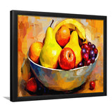 Fruit Bowl Wall Art, Colorful Fruit Bowl Canvas, Kitchen Art Framed Art Prints Wall Decor, Framed Picture, Large Art Prints