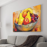 Fruit Bowl Wall Art, Colorful Fruit Bowl Canvas, Kitchen Art Canvas Prints Wall Art, Home Living Room Decor, Large Canvas