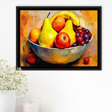 Fruit Bowl Wall Art, Colorful Fruit Bowl Canvas, Kitchen Art Framed Canvas Prints Wall Art, Floating Frame, Large Canvas