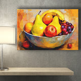 Fruit Bowl Wall Art, Colorful Fruit Bowl Canvas, Kitchen Art Canvas Prints Wall Art, Home Living Room Decor, Large Canvas