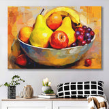 Fruit Bowl Wall Art, Colorful Fruit Bowl Canvas, Kitchen Art Canvas Prints Wall Art, Home Living Room Decor, Large Canvas