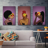 Fruit Bowl Woman Canvas Set of 3 Piece Canvas Prints Wall Art Decor