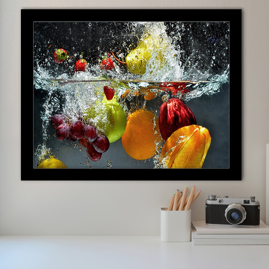 Fruit Splash Framed Art Prints Wall Decor - Painting Prints, Framed Picture