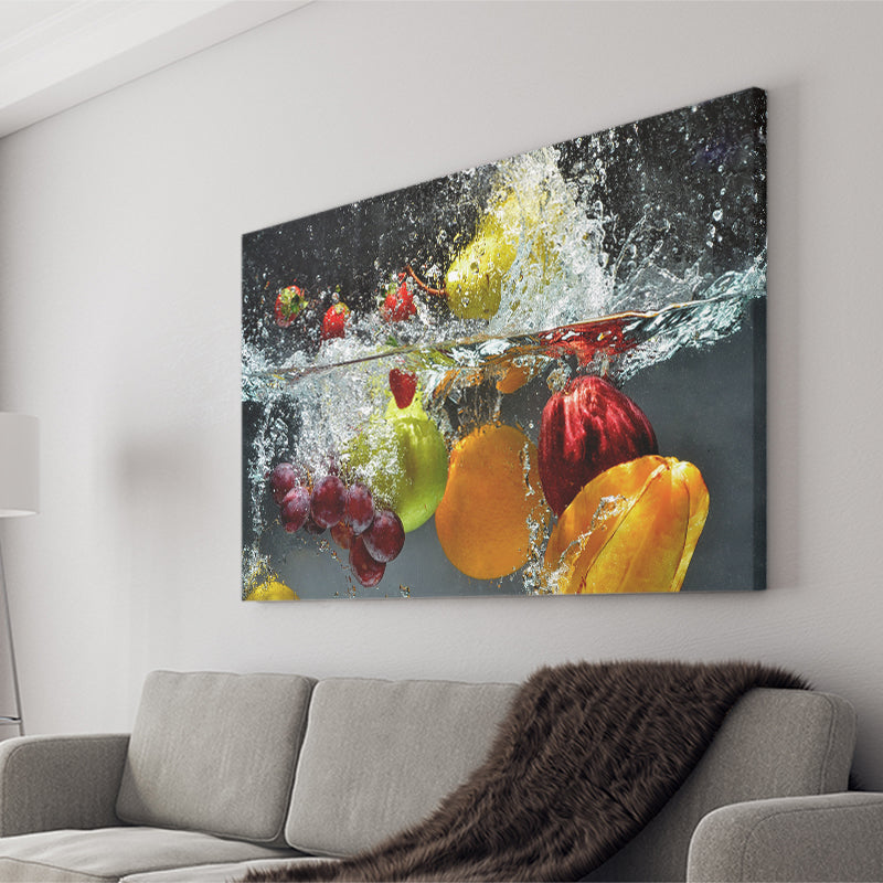 Fruit Splash Canvas Prints Wall Art - Painting Prints, Wall Decor, Art Prints