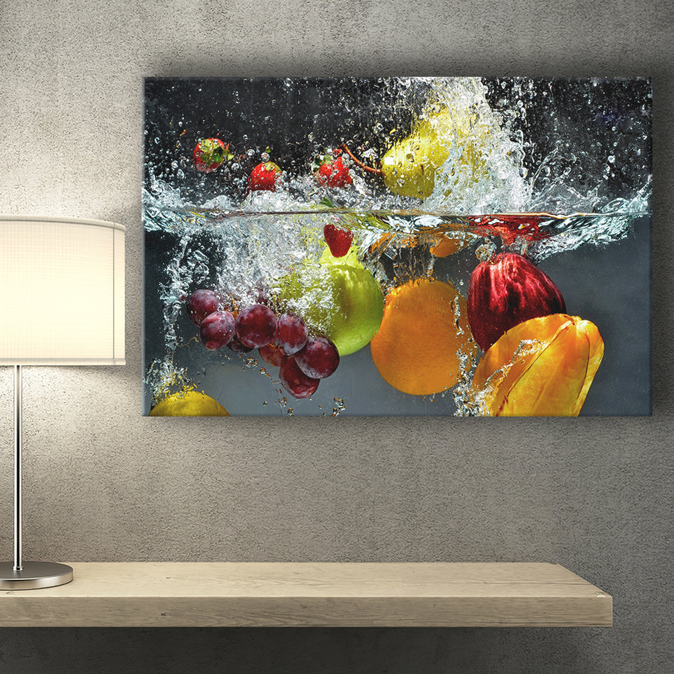 Fruit Splash Canvas Prints Wall Art - Painting Prints, Wall Decor, Art Prints