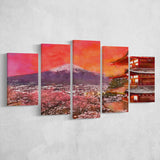 Fujiyoshida Japan Chureito Pagoda Mt Fuji 2 5 Pieces Mixed Canvas Prints Wall Art Home Decor