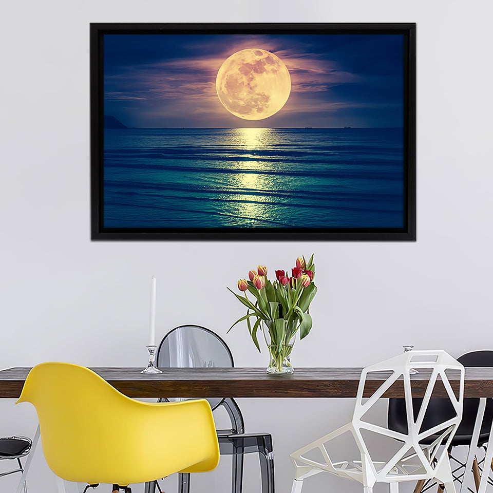 Full Moon Canvas Wall Art - Framed Art, Prints For Sale, Painting For Sale, Framed Canvas, Painting Canvas