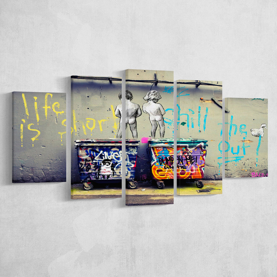 Funky 5 Piece Canvas Prints Wall Art Decor, Multi Panels, Mixed Canvas