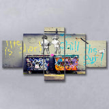 Funky 5 Piece Canvas Prints Wall Art Decor, Multi Panels, Mixed Canvas